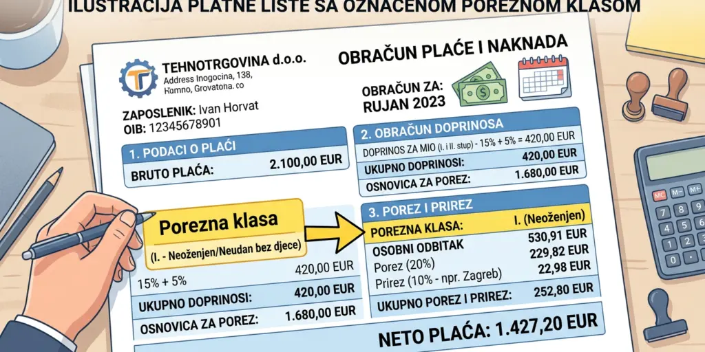 platna lista porezna klasa
